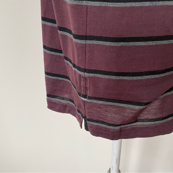 Rag & Bone Maroon Cotton Striped Short Sleeve Crewneck Tee T-Shirt EUC Size S - Picture 6 of 11